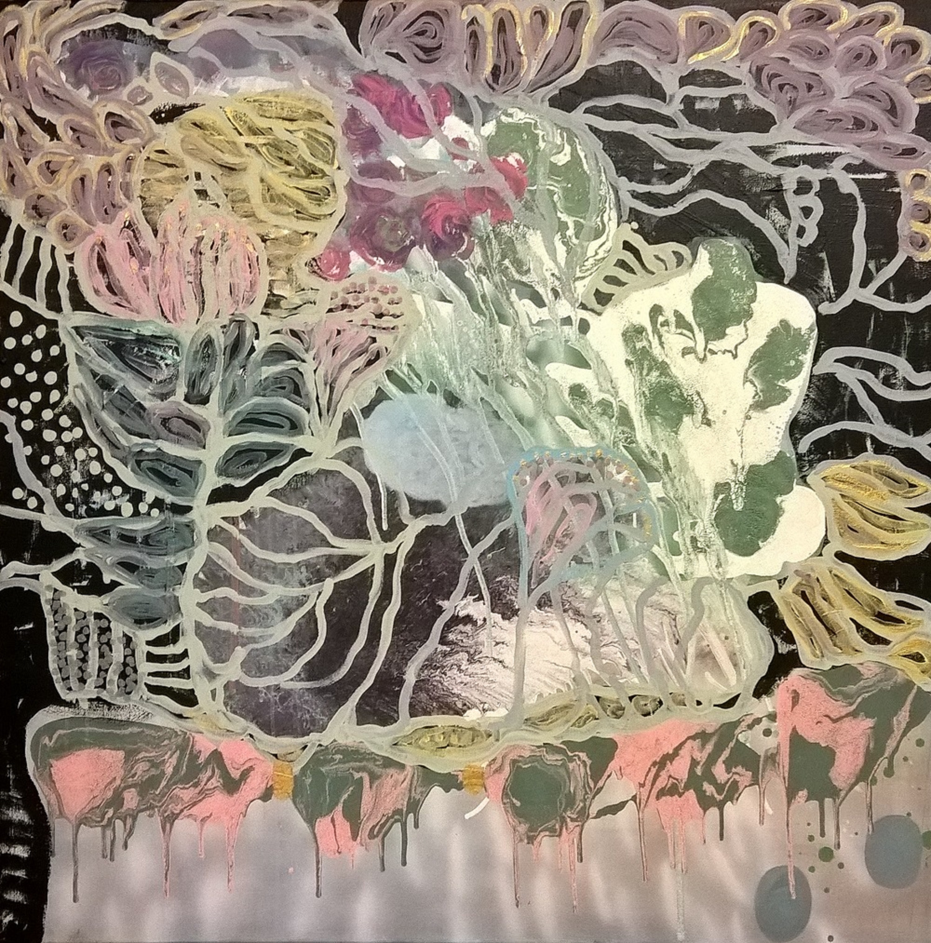 "International Bienal Of FLANDERS" at Site Oud Sint-Jan Museum. Maalaukseni on mukana kansainv&auml;lisess&auml; bienaalissa Belgian Brugessa 26.11.-1-12.2018. Teos on sarjasta Kaunismaailma akryylimaalaus kankaalle ja kooltaan 100x100cm, 2018